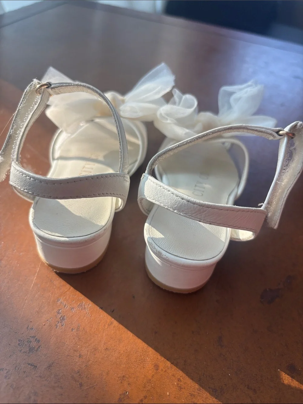 Ivy City Co Ivory Tulle Bow Kids Sandals